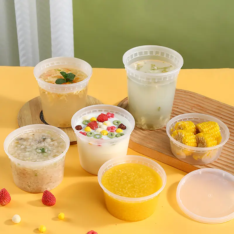 12 oz genomskinlig rund Deli plastmatbehållare